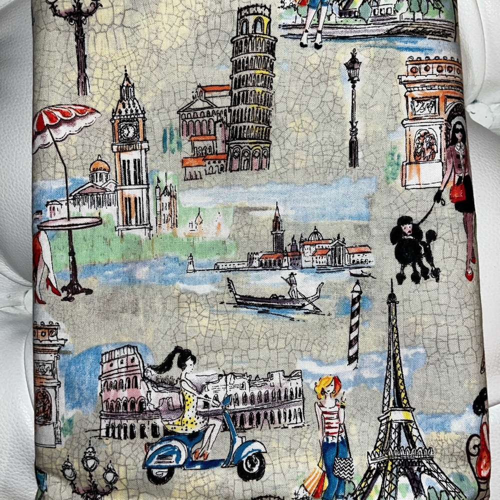 NEW Bridget’s Travels Paris Rome London Cotton Fabric 2 yds. Girl in Paris